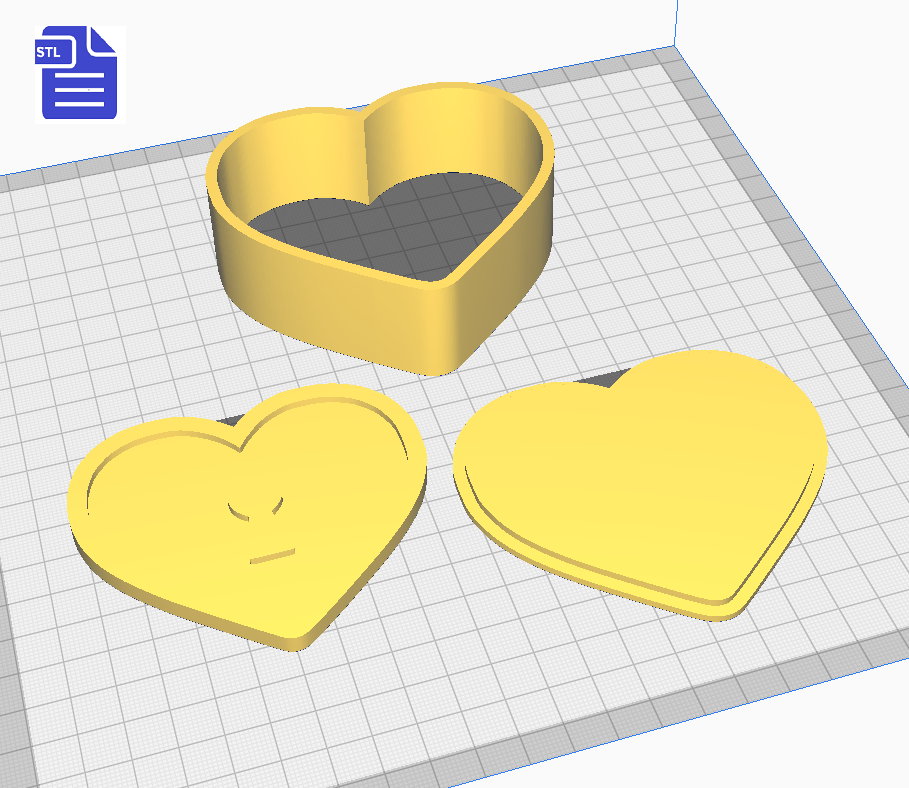 3pc Heart Locket Bath Bomb Mold STL File - digital download for 3D printing - FILE ONLY - The Crafts and Glitter Shop