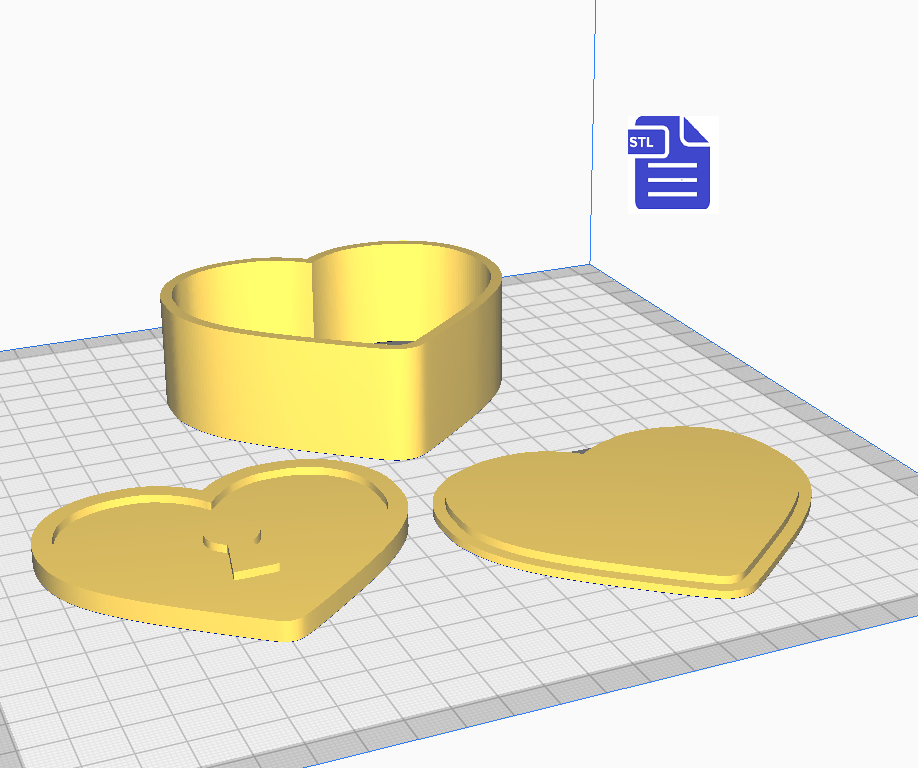3pc Heart Locket Bath Bomb Mold STL File - digital download for 3D printing - FILE ONLY - The Crafts and Glitter Shop