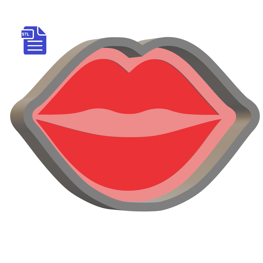 1pc Lips Bath Bomb Mold STL File - digital download for 3D printing - FILE ONLY