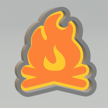 1pc Bonfire Bath Bomb Mold STL File - for 3D printing - FILE ONLY