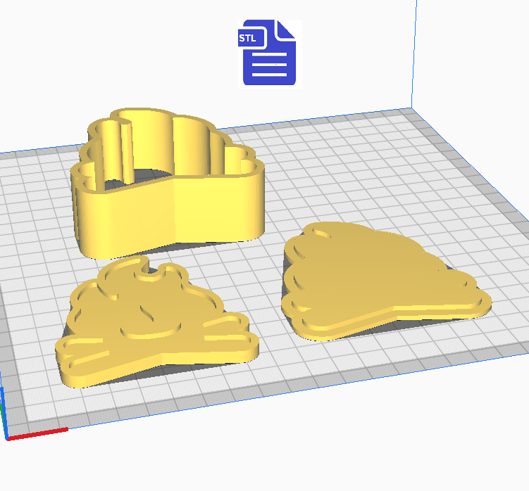3pc Bonfire Bath Bomb Mold STL File - for 3D printing - FILE ONLY - The Crafts and Glitter Shop