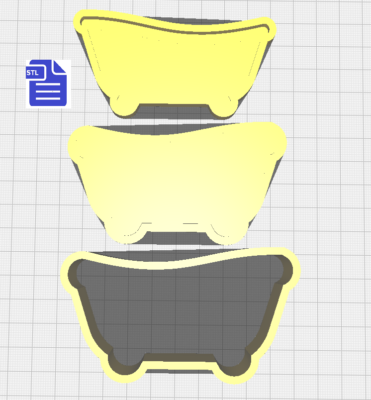3pc Claw Bathtub Bath Bomb Mold STL File - for 3D printing - FILE ONLY - The Crafts and Glitter Shop