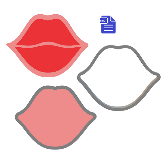 3pc Lips Bath Bomb Mold STL File - for 3D printing - FILE ONLY - The Crafts and Glitter Shop