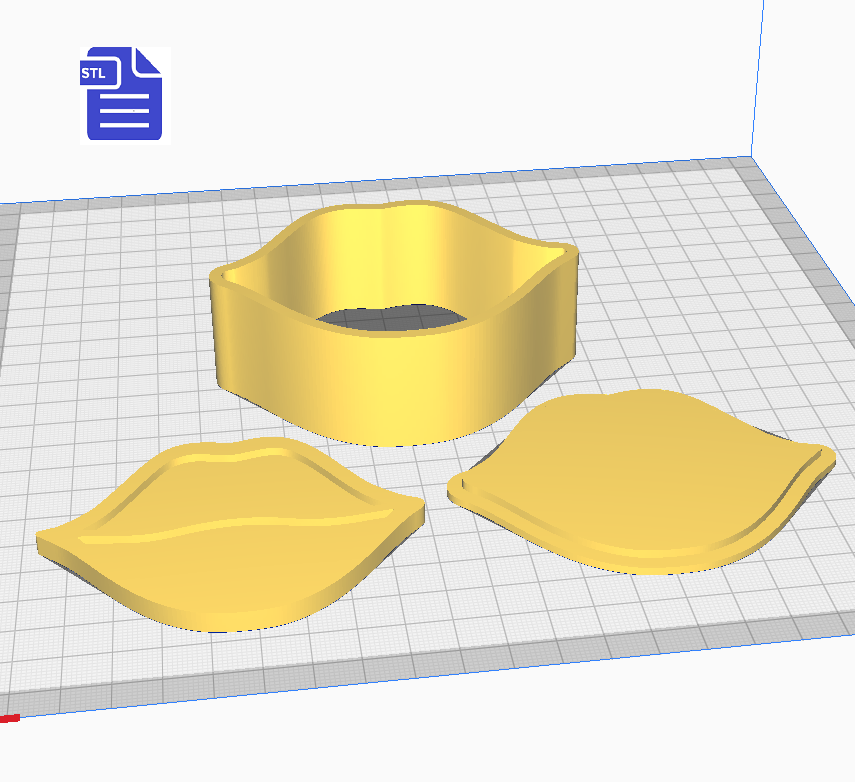 3pc Lips Bath Bomb Mold STL File - for 3D printing - FILE ONLY - The Crafts and Glitter Shop
