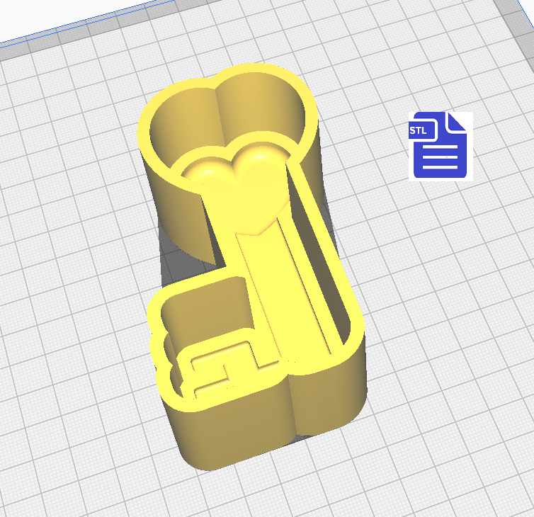 1pc Key to my Heart Bath Bomb Mold STL File - for 3D printing - FILE ONLY