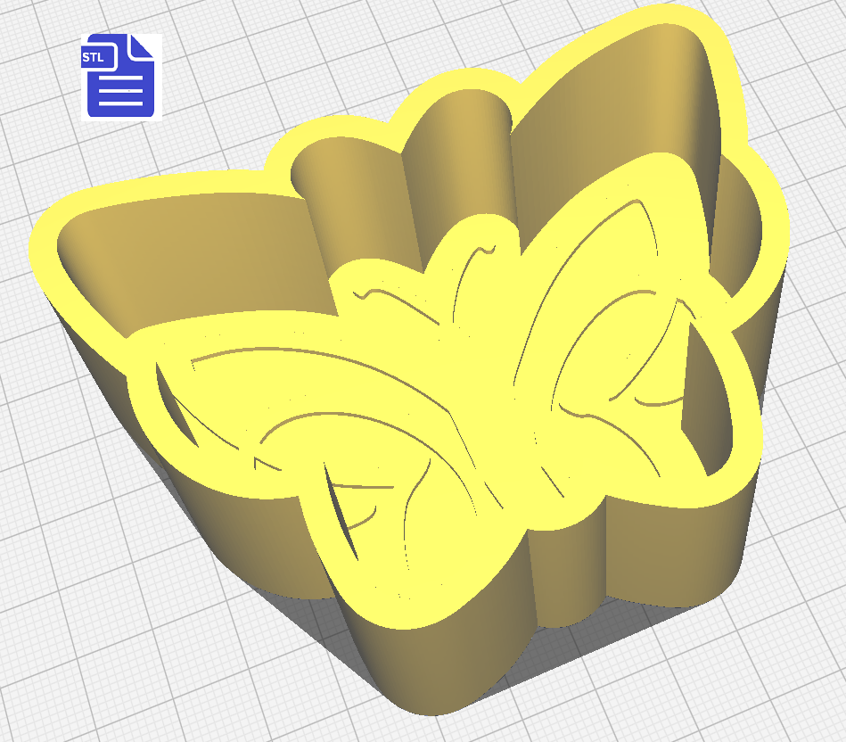1pc Butterfly Bath Bomb Mold STL File - for 3D printing - FILE ONLY