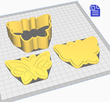 Load image into Gallery viewer, 3pc Butterfly Bath Bomb Mold STL File - for 3D printing - FILE ONLY