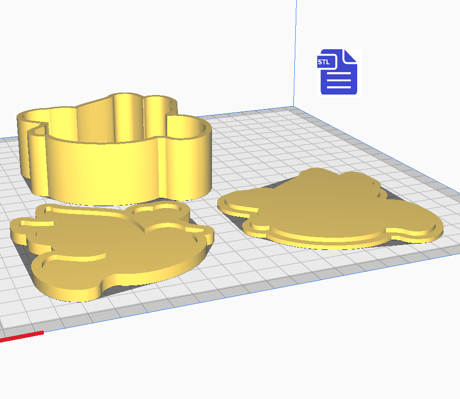 3pc Valentine Dove Bath Bomb Mold STL File - for 3D printing - FILE ONLY - The Crafts and Glitter Shop