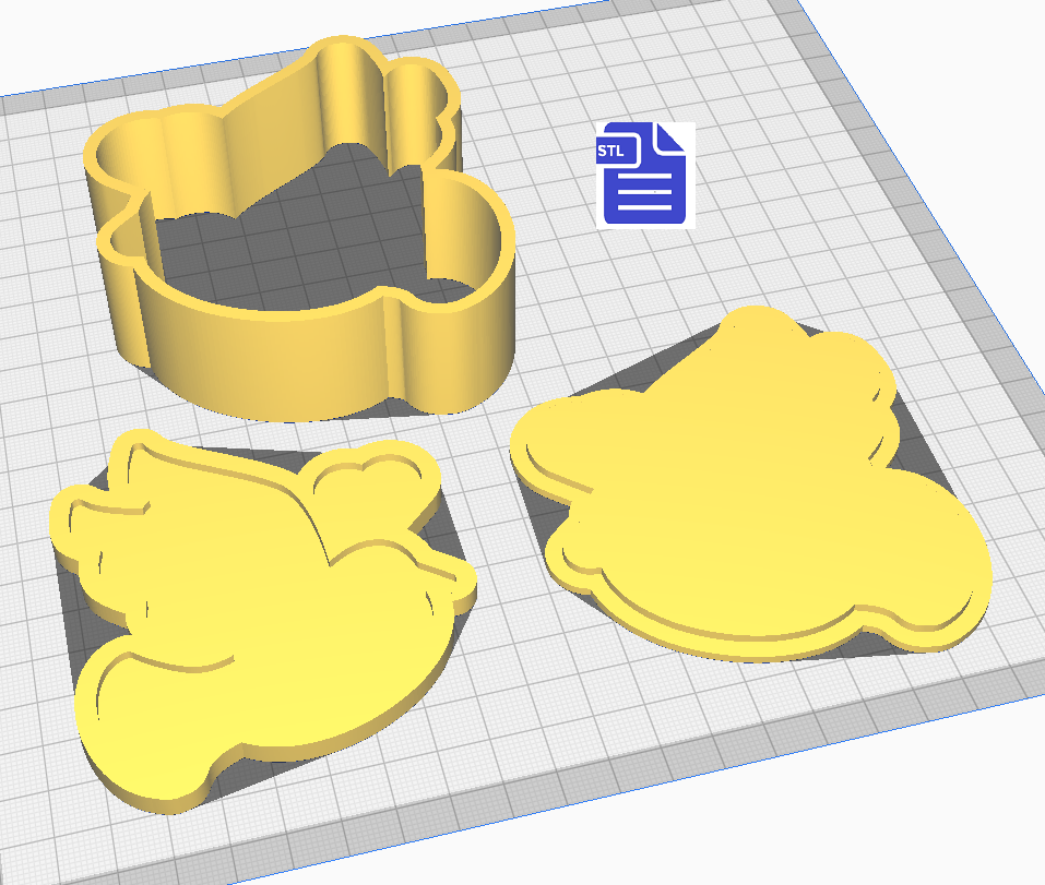 3pc Valentine Dove Bath Bomb Mold STL File - for 3D printing - FILE ONLY - The Crafts and Glitter Shop