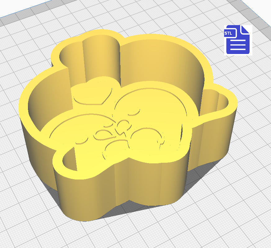 1pc Lovebirds Bath Bomb Mold STL File - for 3D printing - FILE ONLY