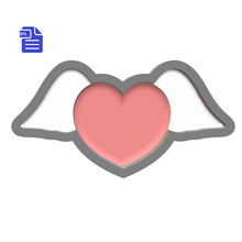 Load image into Gallery viewer, 1pc Heart with Wings Bath Bomb Mold STL File - for 3D printing - FILE ONLY