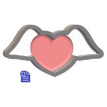 Load image into Gallery viewer, 1pc Heart with Wings Bath Bomb Mold STL File - for 3D printing - FILE ONLY