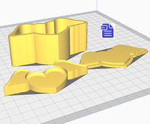 Load image into Gallery viewer, 3pc Heart with Wings Bath Bomb Mold STL File - for 3D printing - FILE ONLY