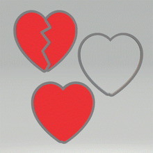 Load image into Gallery viewer, 3pc Broken Heart Bath Bomb Mold STL File - for 3D printing - FILE ONLY