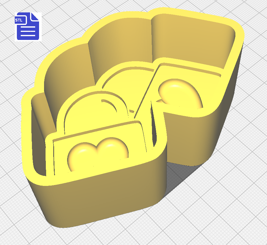 1pc Valentine Padlocks Bath Bomb Mold STL File - for 3D printing - FILE ONLY