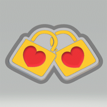 1pc Valentine Padlocks Bath Bomb Mold STL File - for 3D printing - FILE ONLY