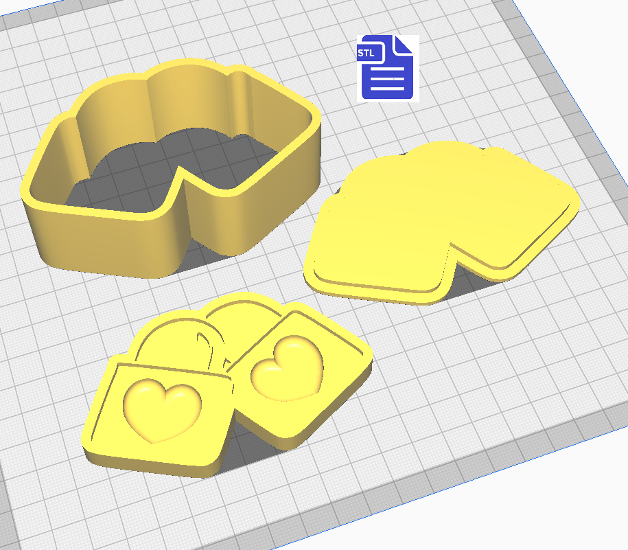 3pc Valentine Padlock Bath Bomb Mold STL File - for 3D printing - FILE ONLY - The Crafts and Glitter Shop