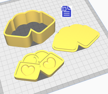 Load image into Gallery viewer, 3pc Valentine Padlock Bath Bomb Mold STL File - for 3D printing - FILE ONLY