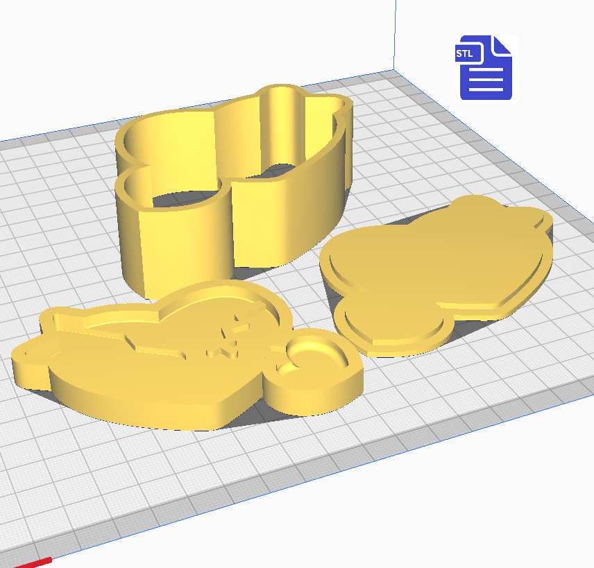 3pc Heart with Arrow Bath Bomb Mold STL File - for 3D printing - FILE ONLY - The Crafts and Glitter Shop