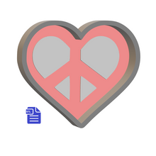 Load image into Gallery viewer, 1pc Peace Heart Bath Bomb Mold STL File - for 3D printing - FILE ONLY