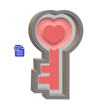 Load image into Gallery viewer, 1pc Heart Key Bath Bomb Mold STL File - for 3D printing - FILE ONLY