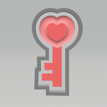 1pc Heart Key Bath Bomb Mold STL File - for 3D printing - FILE ONLY