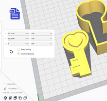 Load image into Gallery viewer, 3pc Heart Key Bath Bomb Mold STL File - for 3D printing - FILE ONLY