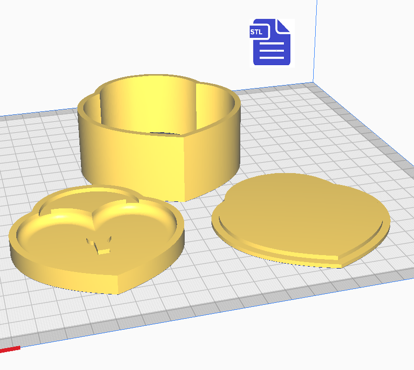 3pc Heart Locket Bath Bomb Mold STL File - for 3D printing - FILE ONLY - The Crafts and Glitter Shop