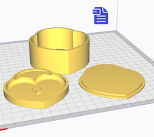 Load image into Gallery viewer, 3pc Heart Locket Bath Bomb Mold STL File - for 3D printing - FILE ONLY