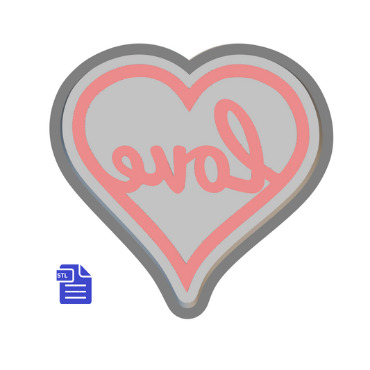 1pc Love Heart Bath Bomb Mold STL File - for 3D printing - FILE ONLY