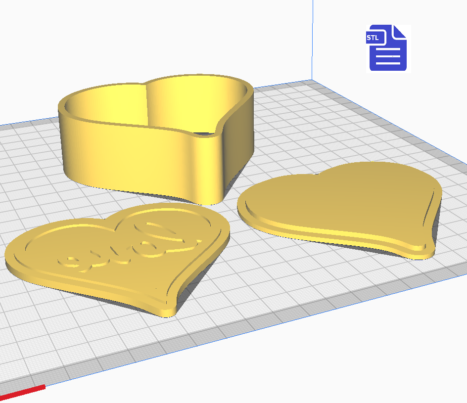 3pc Love Heart Bath Bomb Mold STL File - for 3D printing - FILE ONLY - The Crafts and Glitter Shop