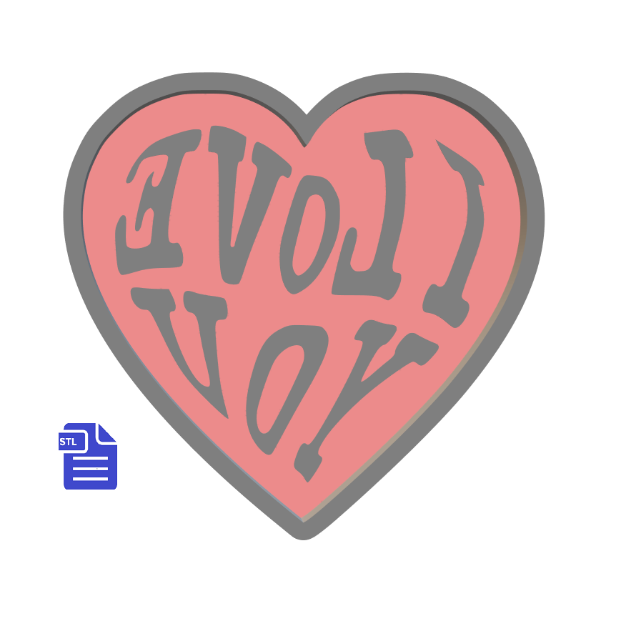 1pc I Love You Bath Bomb Mold STL File - for 3D printing - FILE ONLY