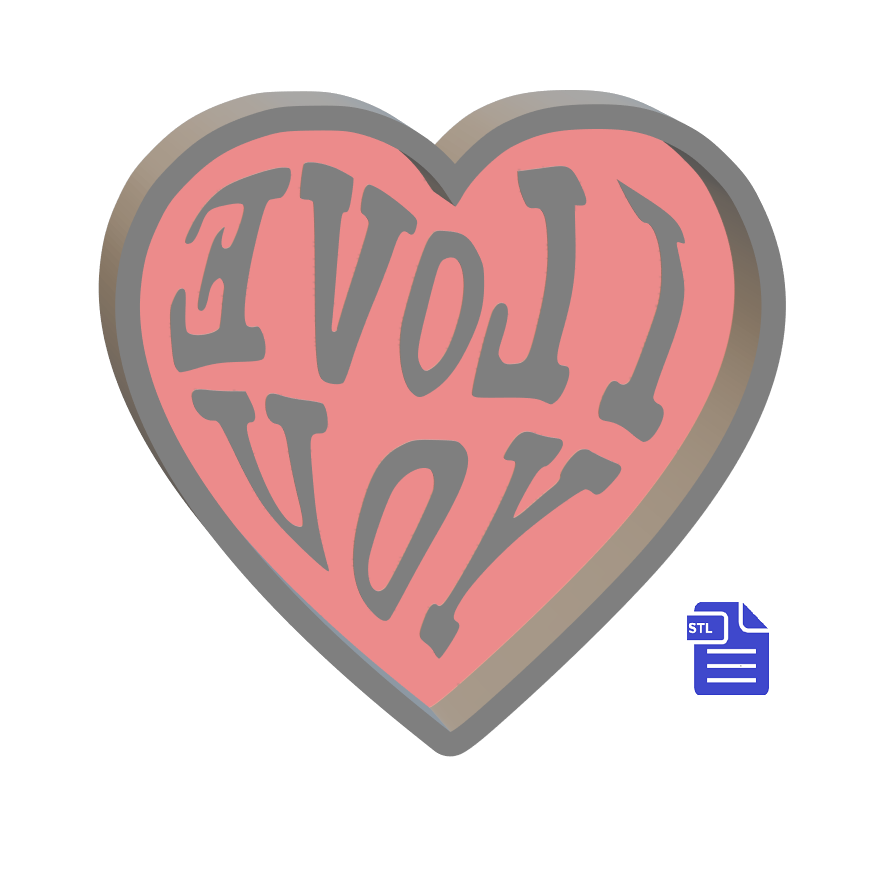 1pc I Love You Bath Bomb Mold STL File - for 3D printing - FILE ONLY