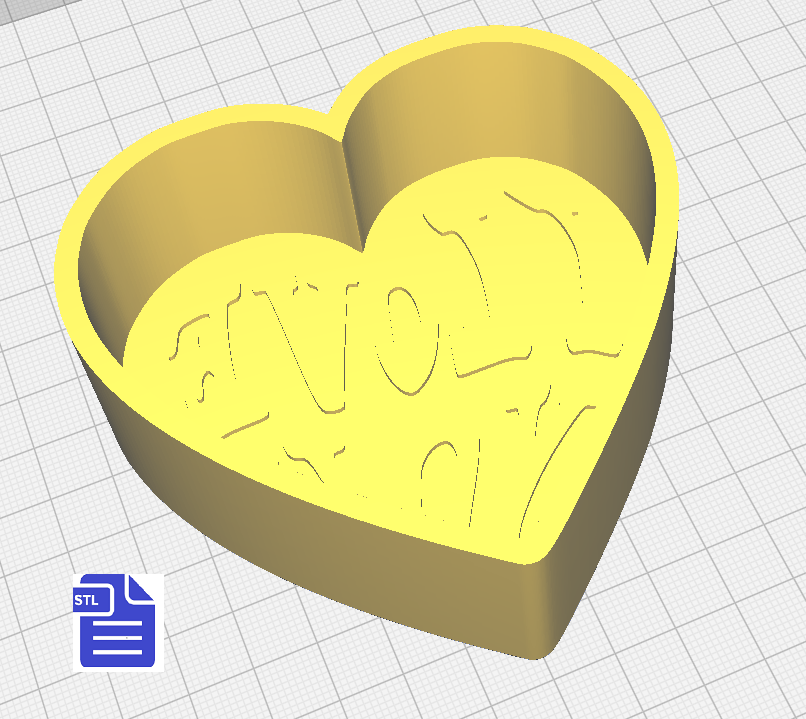 1pc I Love You Bath Bomb Mold STL File - for 3D printing - FILE ONLY