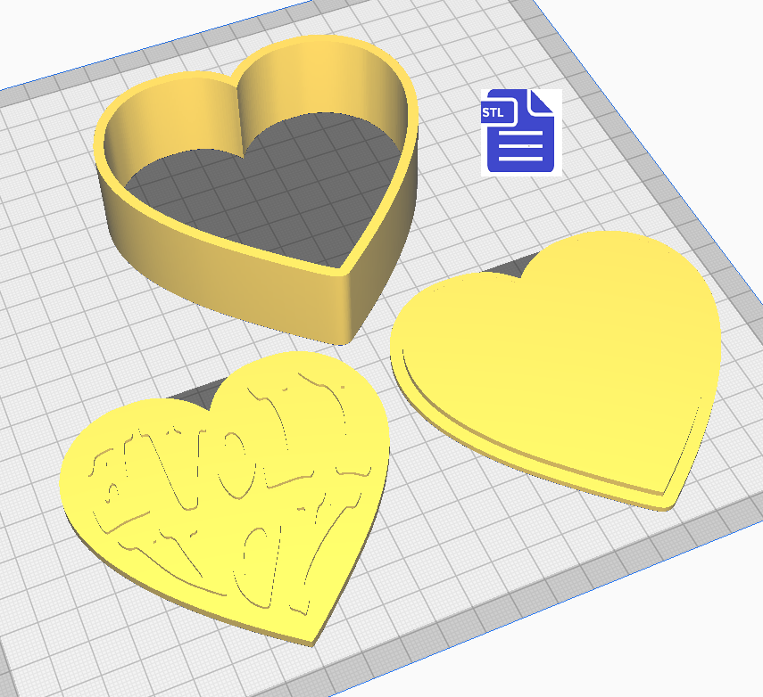 3pc I Love You Bath Bomb Mold STL File - for 3D printing - FILE ONLY - The Crafts and Glitter Shop