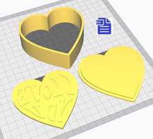 Load image into Gallery viewer, 3pc I Love You Bath Bomb Mold STL File - for 3D printing - FILE ONLY