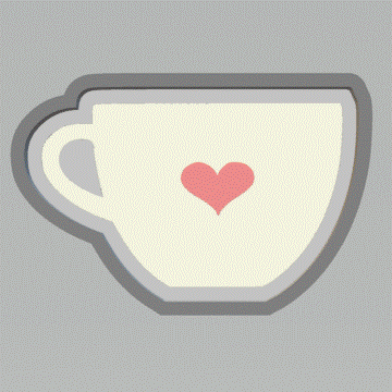 1pc Heart Teacup Bath Bomb Mold STL File - for 3D printing - FILE ONLY