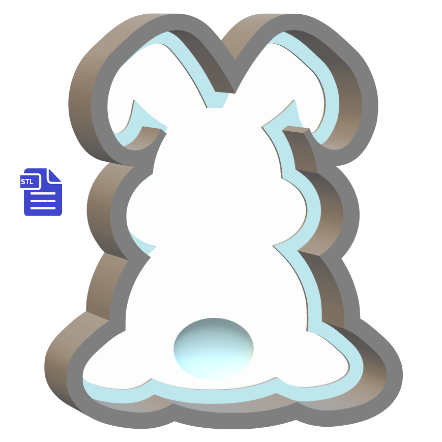 1pc Easter Bunny Bath Bomb Mold STL File - digital download for 3D printing - FILE ONLY