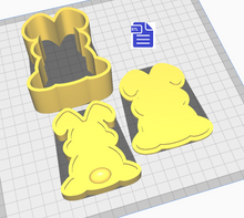 Load image into Gallery viewer, 3pc Easter Bunny Bath Bomb Mold STL File - digital download for 3D printing - FILE ONLY