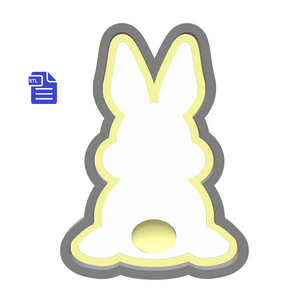 1pc Easter Bunny Bath Bomb Mold STL File - digital download for 3D printing - FILE ONLY