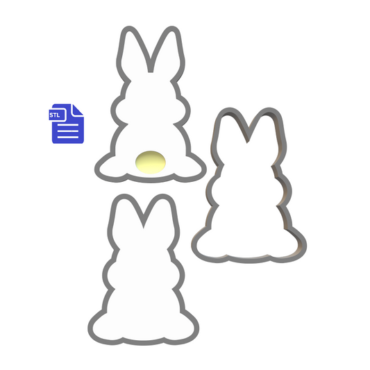3pc Easter Bunny Bath Bomb Mold STL File - digital download for 3D printing - FILE ONLY - The Crafts and Glitter Shop