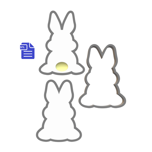 3pc Easter Bunny Bath Bomb Mold STL File - digital download for 3D printing - FILE ONLY