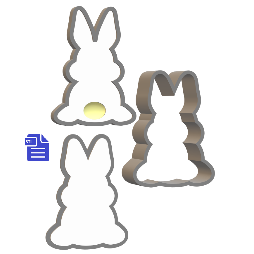 3pc Easter Bunny Bath Bomb Mold STL File - digital download for 3D printing - FILE ONLY - The Crafts and Glitter Shop