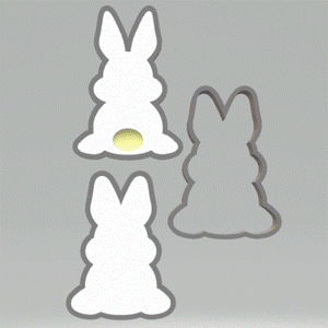 3pc Easter Bunny Bath Bomb Mold STL File - digital download for 3D printing - FILE ONLY