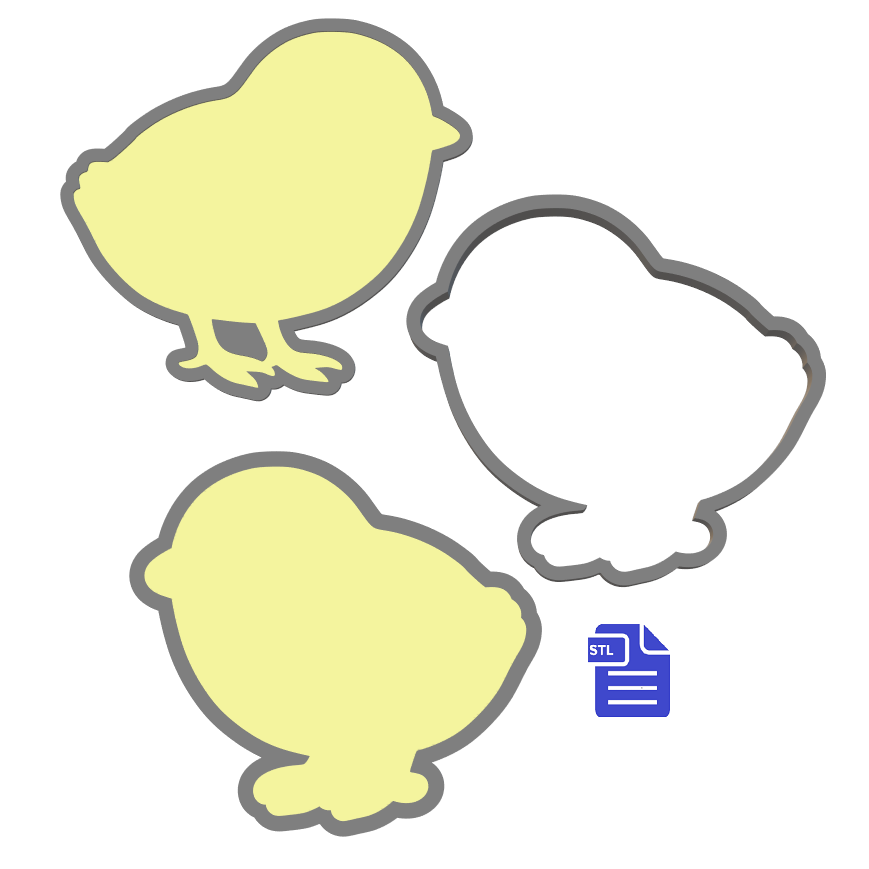 3pc Chick Bath Bomb Mold STL File - for 3D printing - FILE ONLY - The Crafts and Glitter Shop