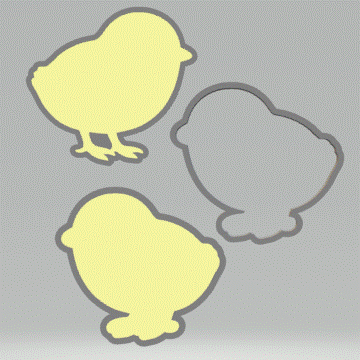 3pc Chick Bath Bomb Mold STL File - for 3D printing - FILE ONLY - The Crafts and Glitter Shop