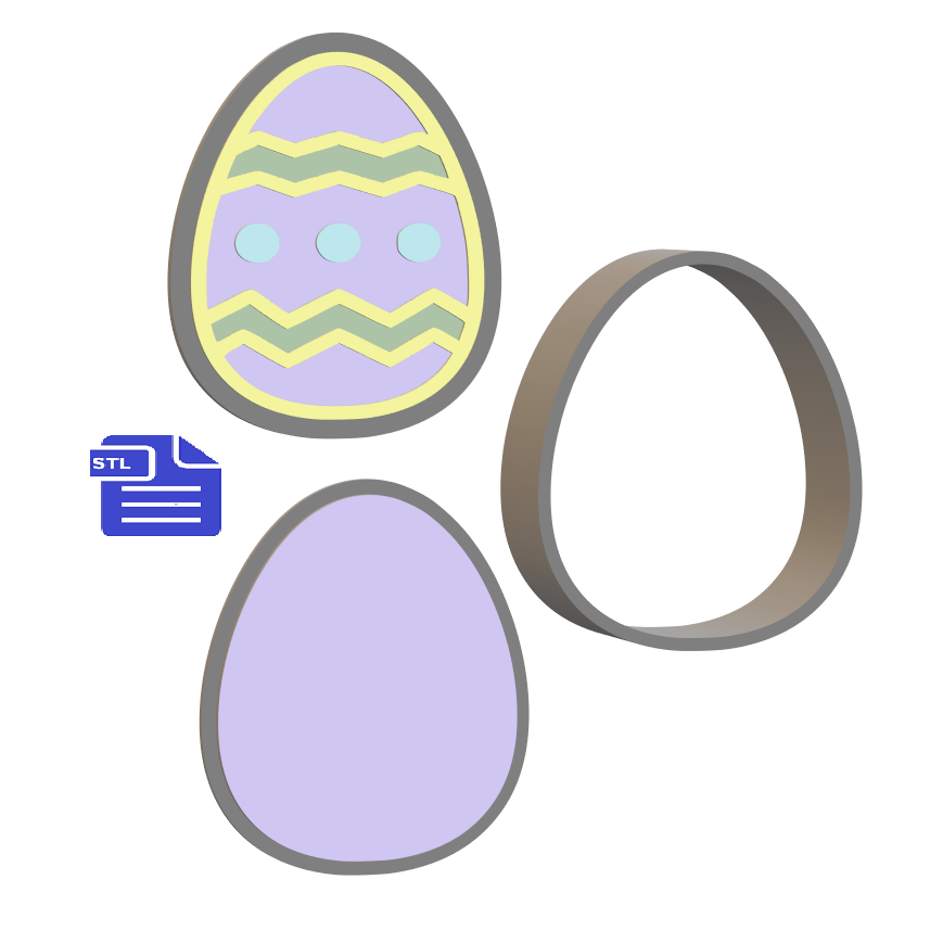 3pc Easter Egg Bath Bomb Mold STL File - for 3D printing - FILE ONLY - The Crafts and Glitter Shop