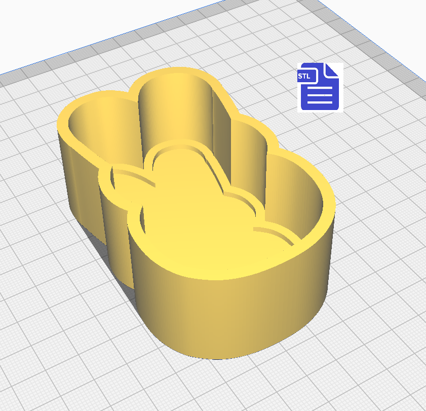 1pc Easter Bunny Silhouette Bath Bomb Mold STL File - for 3D printing - FILE ONLY