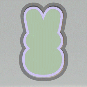 1pc Easter Bunny Silhouette Bath Bomb Mold STL File - for 3D printing - FILE ONLY