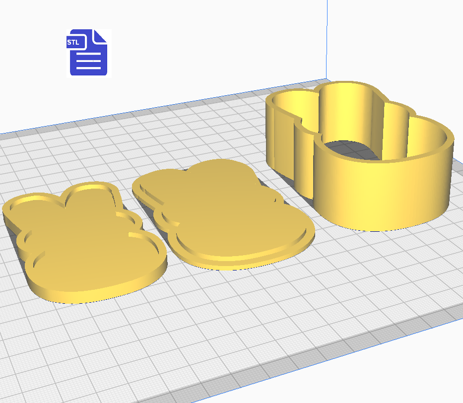 3pc Easter Bunny Bath Bomb Mold STL File - for 3D printing - FILE ONLY - The Crafts and Glitter Shop
